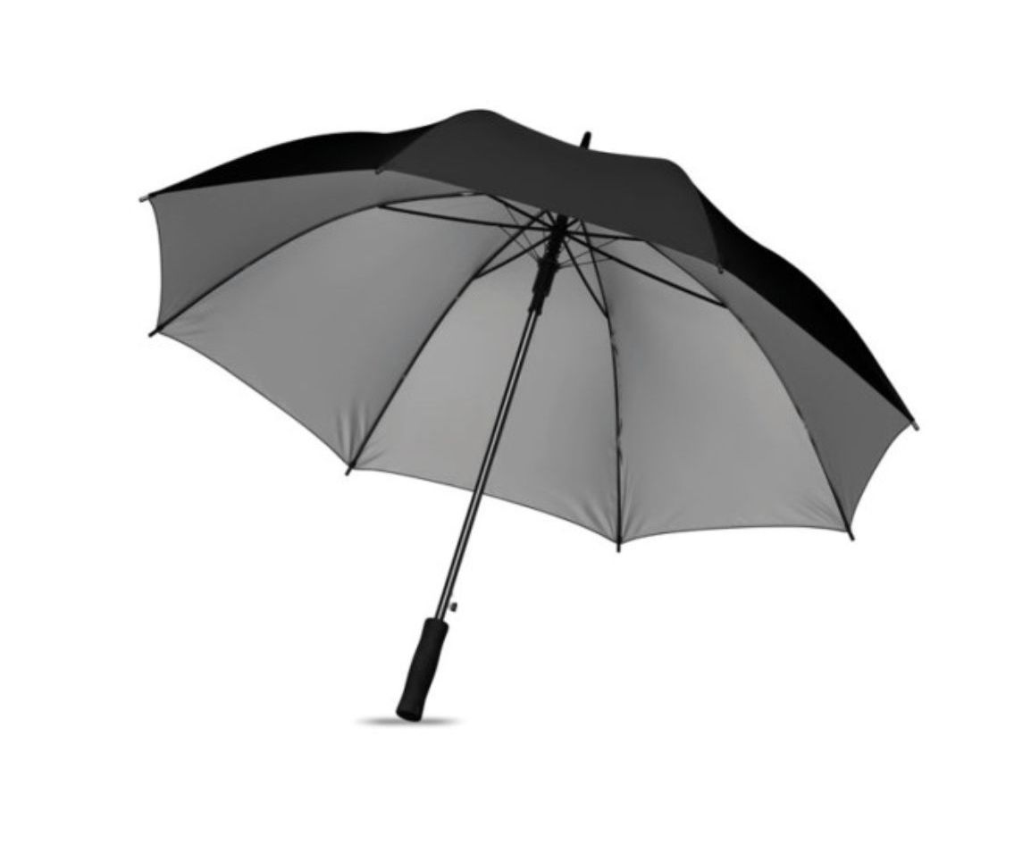 a Velký automatický skládací deštník MXTECH SWANSEA+ barva černá s potiskem rozpětí deštníku 120 cm, délka 94,5 cm