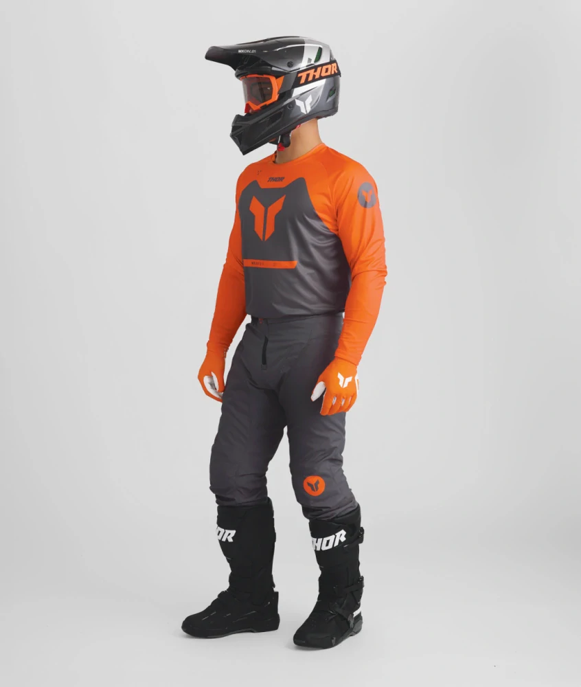 A A Motokrosový komplet / enduro kalhoty a dres / motokrosový - enduro komplet  THOR RIDEMODE MENACE barva menace charcoal velikost 36+XL  