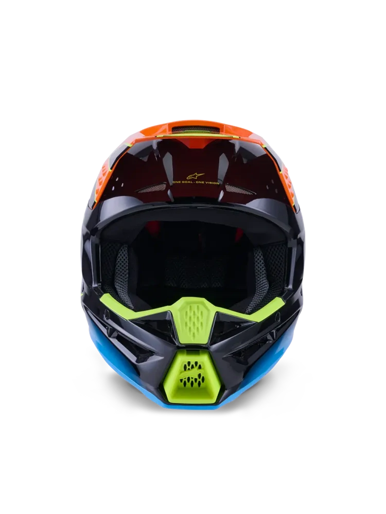 a Motokrosová přilba ALPINESTARS SM3 / SM-3 / S-M3 / 8300526-1455 FRAY černá/oranžová/žlutá velikost L