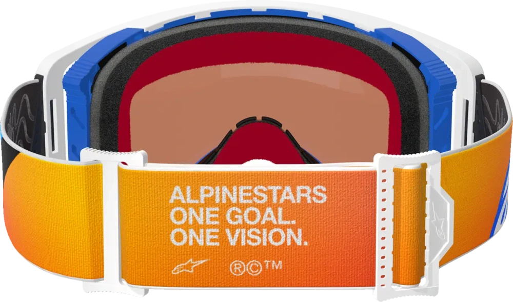 Motokrosové / enduro brýle ALPINESTARS GOGGLE SUPERTECH CORP 5100325-7302 barva modrá/oranžová, modré zrcadlové plexi 