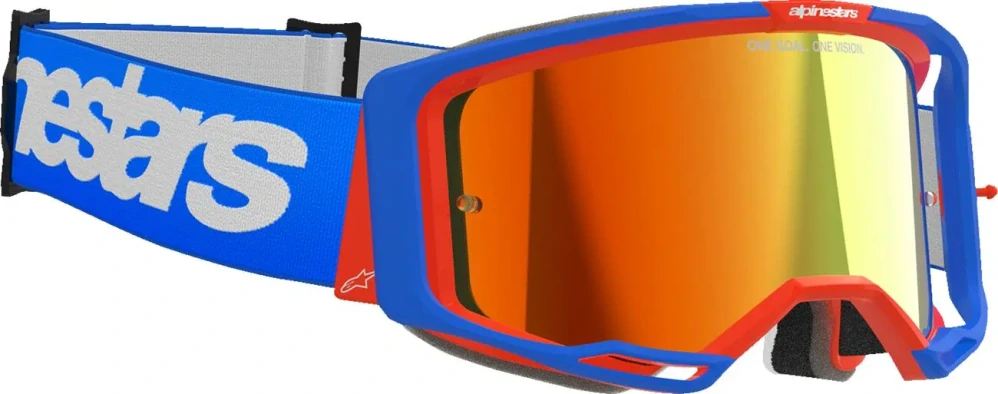 Motokrosové / enduro brýle ALPINESTARS GOGGLE VISION 8 WORDMARK barva modrá/červená