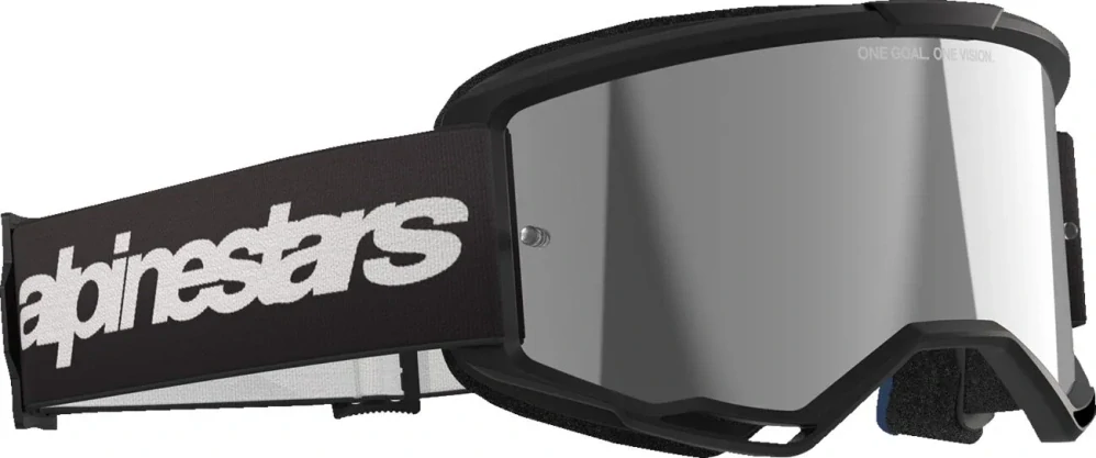 Motokrosové / enduro brýle ALPINESTARS VISION 3 WORDMARK ČERNÉ 5103225-1456 se zrcadlovým objektivem 