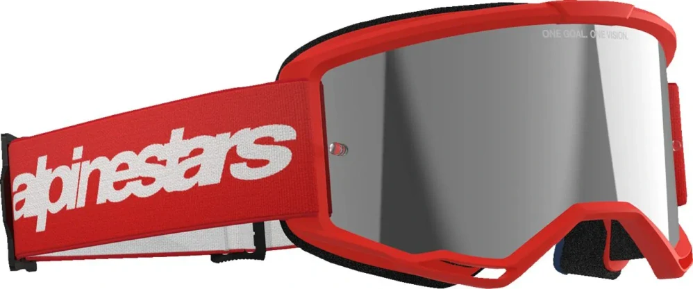 Motokrosové / enduro brýle ALPINESTARS VISION 3 WORDMARK ČERVENÉ 5103225-3094 se zrcadlovým objektivem 
