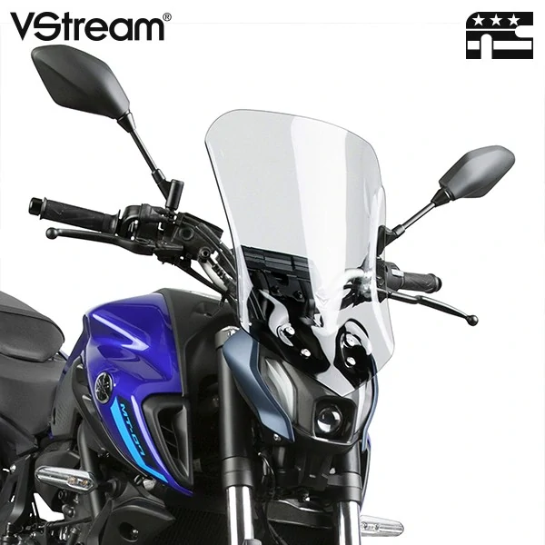 Plexi motocyklu NATIONAL CYCLE verze střední N20341 pro YAMAHA MT-07 rok 2021-2023 barva světle šedá, výška plexi 46,7 cm
