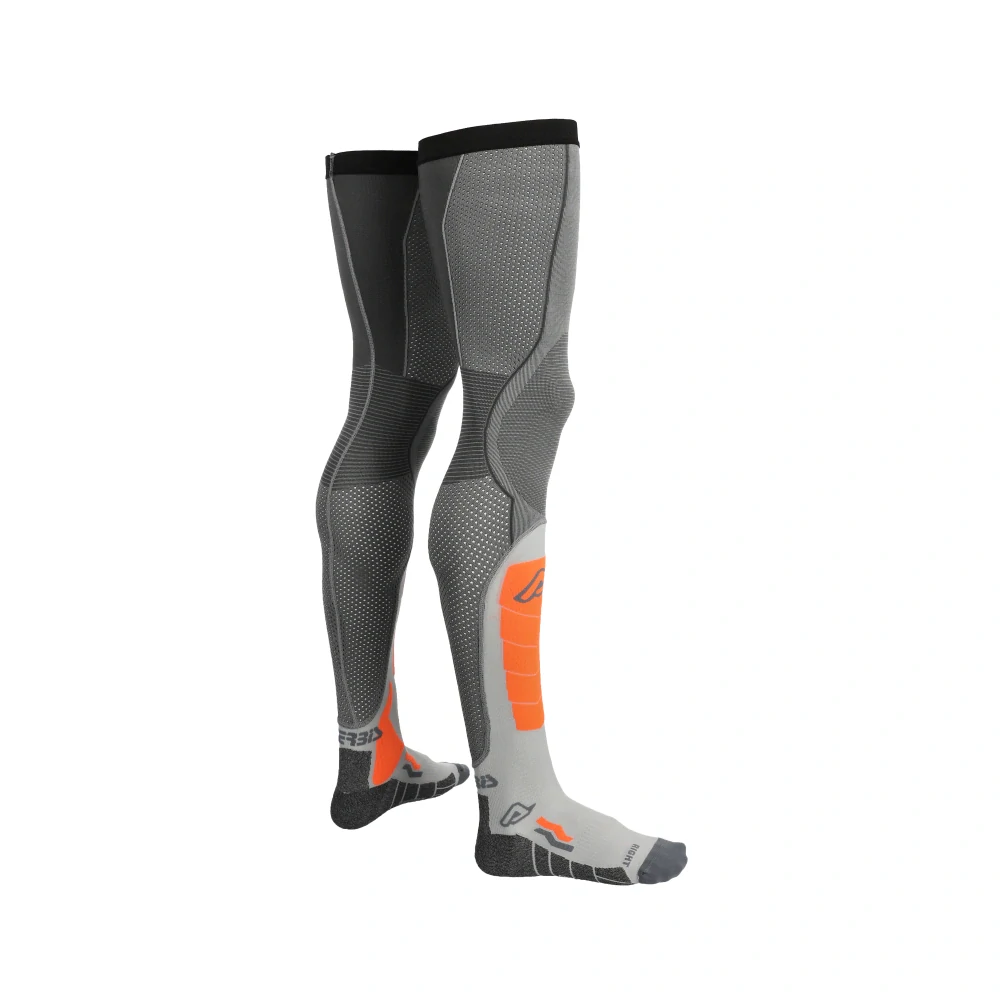 Motokrosové nadkolenky / vysoké motokosové ponožky ACERBIS X-LEG PRO VENTED barva šedá/oranžová 