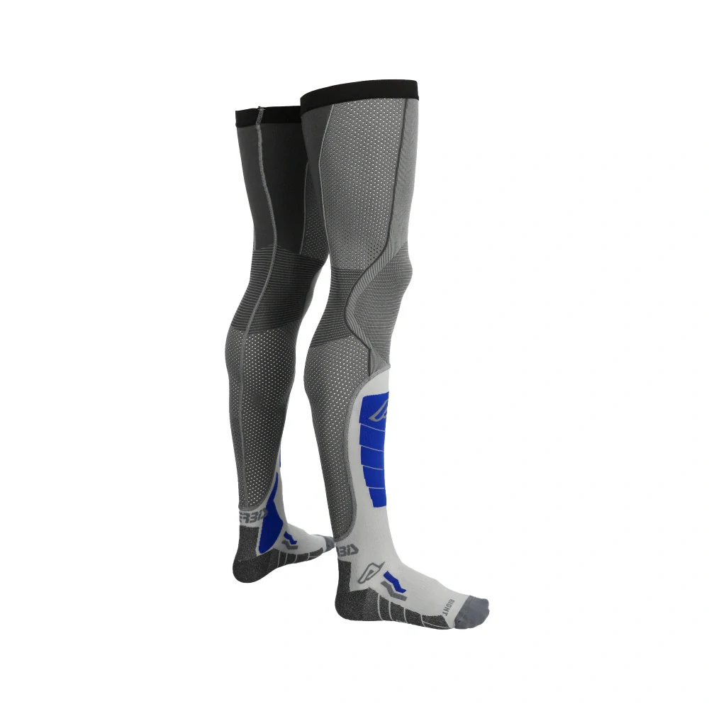 Motokrosové nadkolenky / vysoké motokosové ponožky ACERBIS X-LEG PRO VENTED barva šedá/modrá