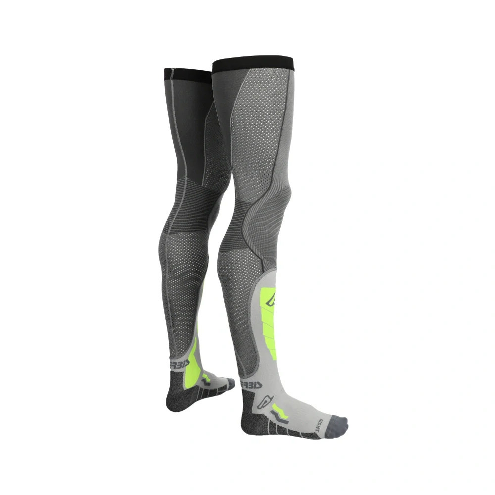 Motokrosové nadkolenky / vysoké motokosové ponožky ACERBIS X-LEG PRO VENTED barva šedá/žlutá fluo 