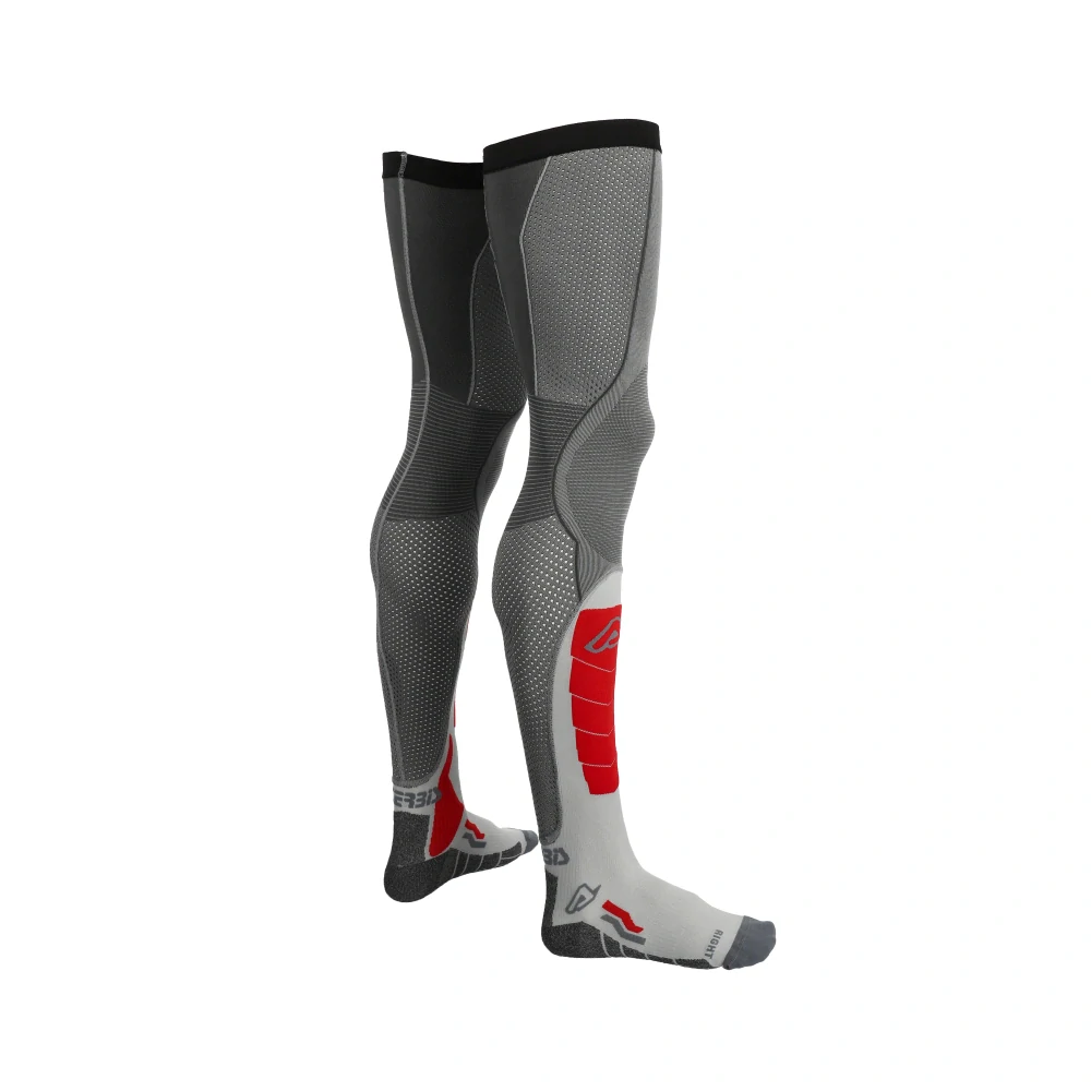 Motokrosové nadkolenky / vysoké motokosové ponožky ACERBIS X-LEG PRO VENTED barva šedá/červená