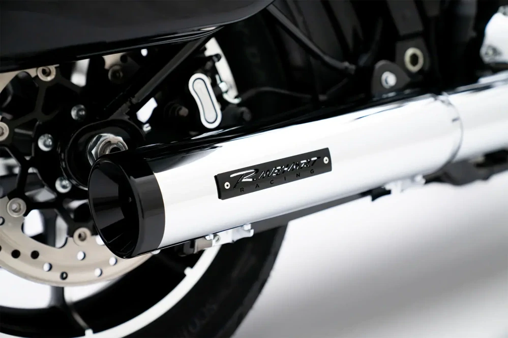 Koncovka výfuku RINEHART RACING 4" HP40 2-INTO-1 SLIP ON pro HARLEY DAVIDSON SOFTAIL rok 2025 barva chromová/černé zakončení  