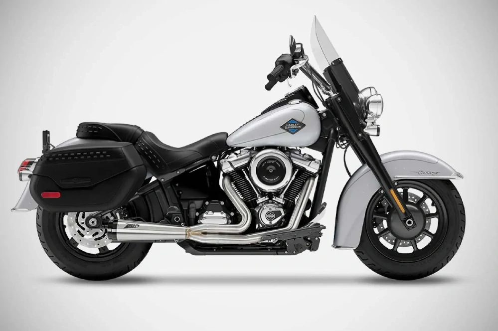 Výfukový systém motocyklu ZARD FULL KIT EXHAUST SYSTEM 2:1 pro motocykl HARLEY DAVIDSON FLHCS 1923 Softail Heritage Classic 117 rok 2025 viz popis, barva leštěná/černé zakončení
