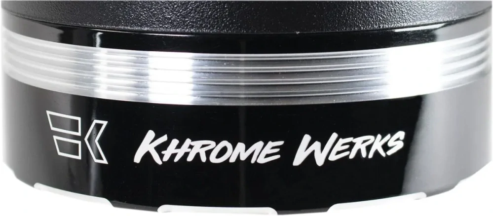 Zakončení koncovky výfuku KHROME WERKS pro výfuky s vnějším průměrem 11,5 cm (4,5") BLACK POWDERCOATED TRACER TIP