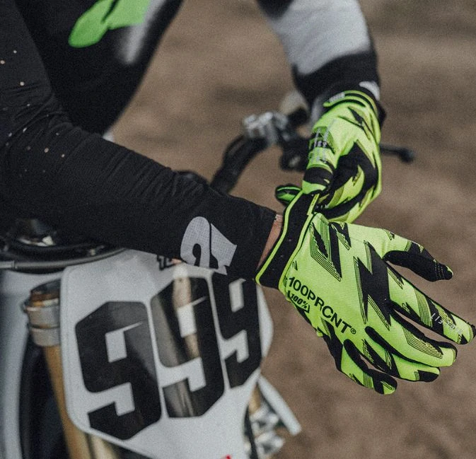 Motokrosové a MTB rukavice 100% RIDEFIT 10046-00027X barva černá/žlutá fluo 