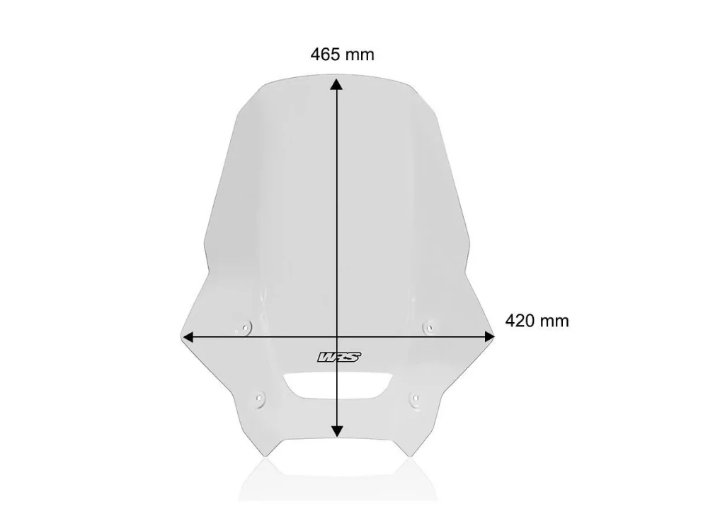 Plexi motocyklu WRS pro HONDA NX 400  rok 2024-2025 výška plexi 46,5 cm, barva čirá 