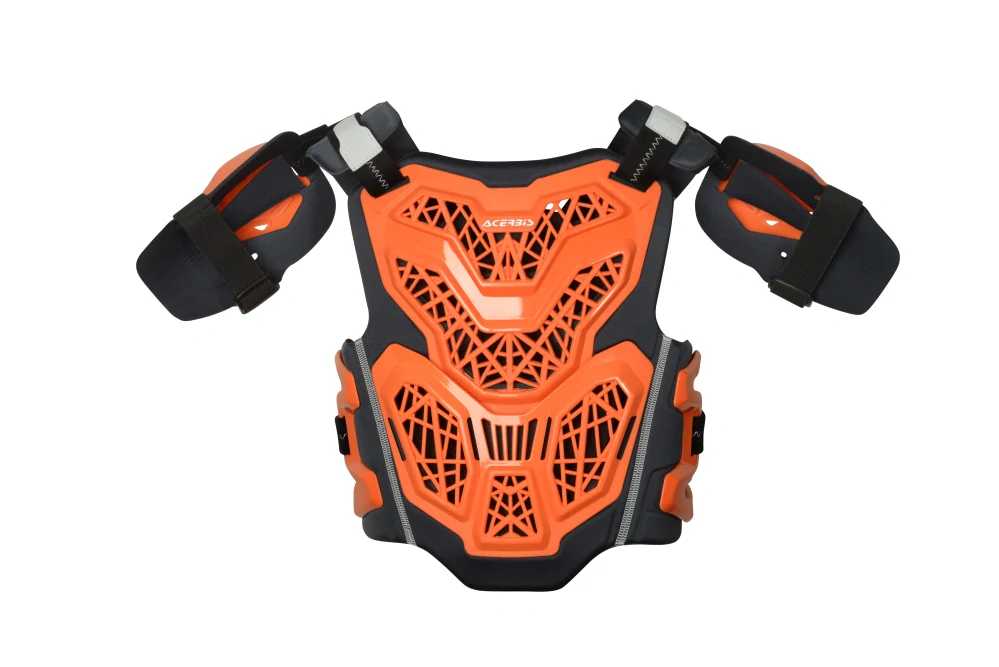 Dětský motokrosový hrudní/zádový/ramenní chránič ACERBIS GRAVITY KID level 2 BODY ARMOUR vhodný pro děti ve věku 8–13 let, výška postavy 125–160 cm, barva černá/oranžová