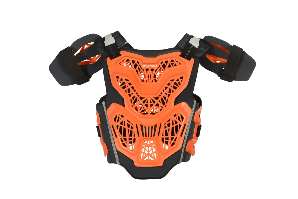 Dětský motokrosový hrudní/zádový/ramenní chránič ACERBIS GRAVITY KID ROOST DEFLECTOR vhodný pro děti ve věku 8–13 let, výška postavy 125–160 cm, barva černá/oranžová