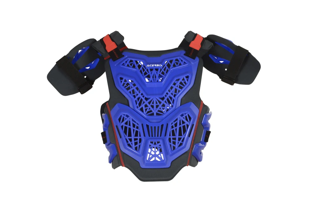 Dětský motokrosový hrudní/zádový/ramenní chránič ACERBIS GRAVITY KID ROOST DEFLECTOR vhodný pro děti ve věku 8–13 let, výška postavy 125–160 cm, barva černá/modrá