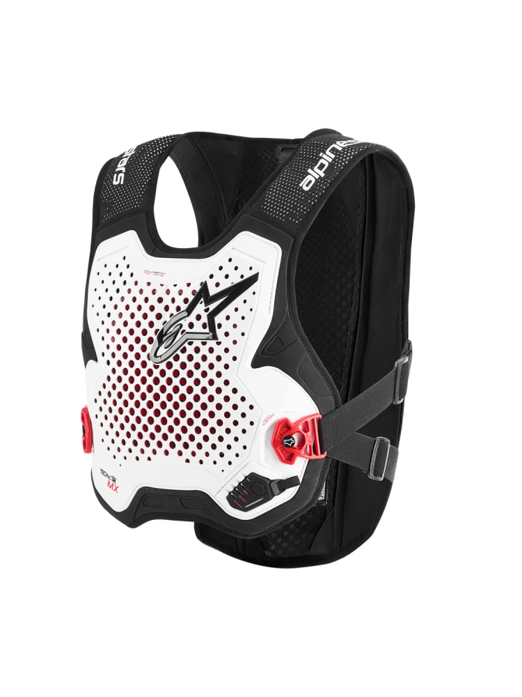 Motokrosový airbag chránící záda, krk, hruď a břicho - airbagová vesta ALPINESTARS TECH-AIR®MX PLASMA system, barva bílá/černá/červená