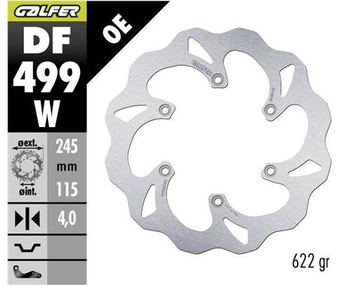 Zadní brzdový kotouč GALFER pro YAMAHA YZ 450 F rok 2003-2017