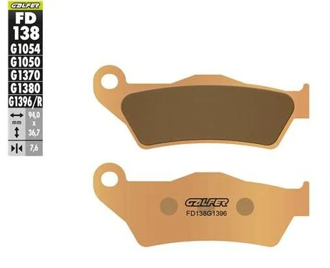 Přední motocyklové brzdové desky GALFER BRAKE PAD SINTERED pro HUSQVARNA FC 250/350/450 rok 2014-2023