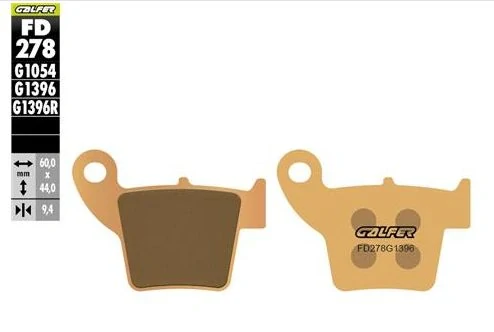 Zadní motocyklové brzdové desky GALFER BRAKE PAD SINTERED pro HONDA CRF 450 R rok 2001-2023