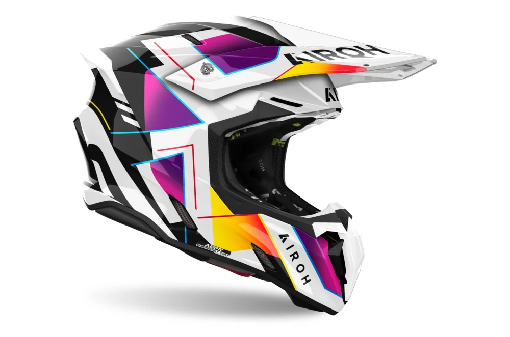 Motokrosová přilba AIROH TWIST 3 RAINBOW barva černá/fialová/bílá