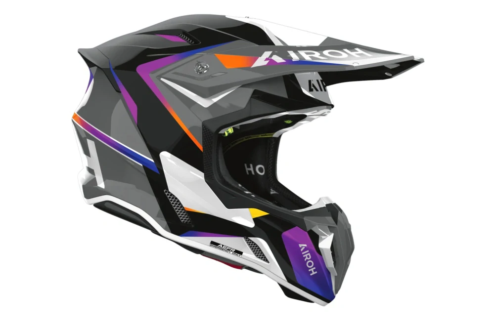 Motokrosová přilba AIROH TWIST 3 HUSTLE barva modrá/šedá/černá/fialová