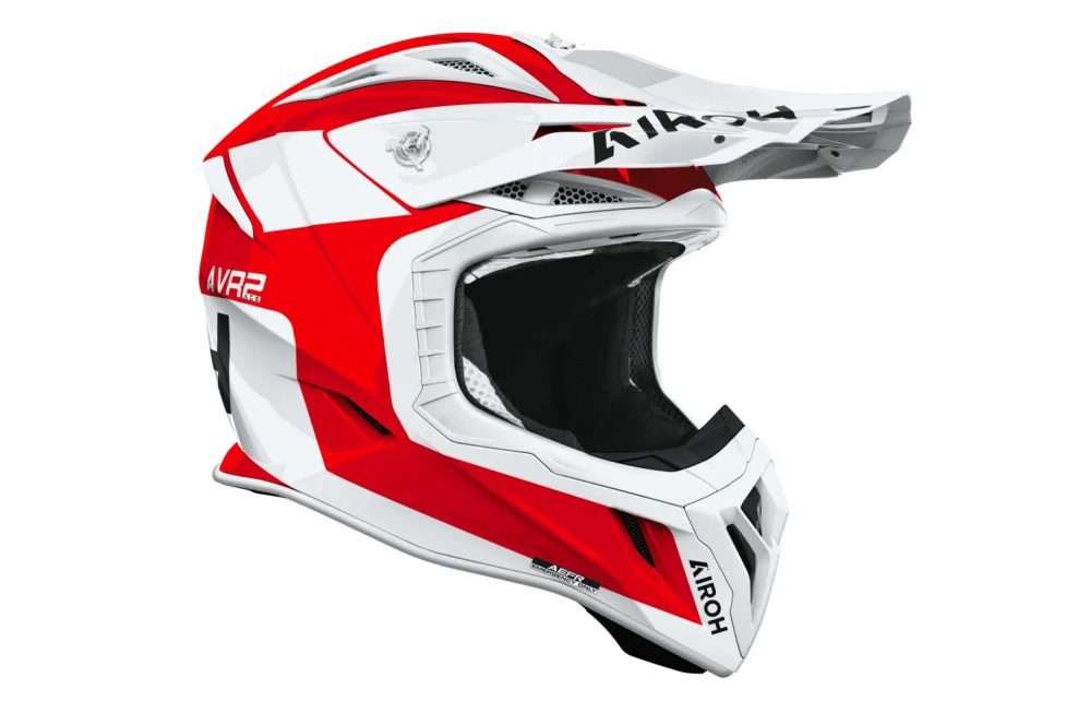 Motokrosová přilba AIROH AVIATOR ACE 2 IRON barva červená/bílá lesklá