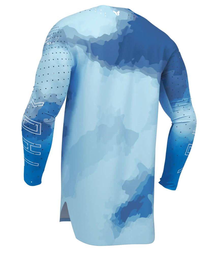 Lehký a pružný motokrosový - enduro dres THOR SPORTMODE CARBON barva eletric modrá/powder modrá