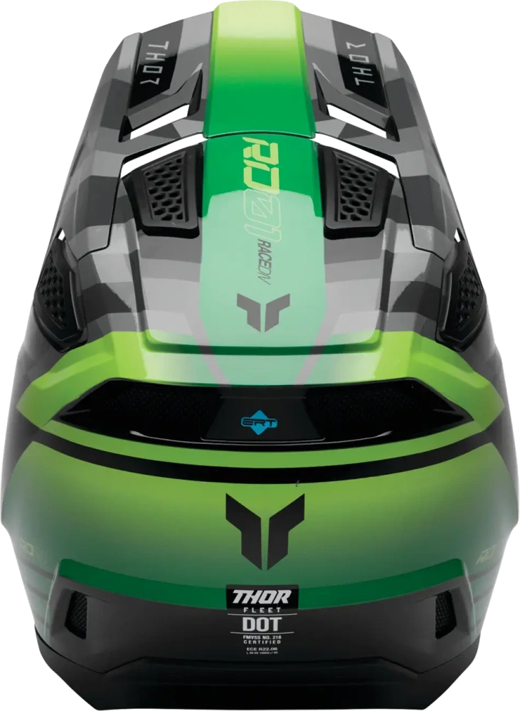 Motokrosová přilba / MX helma THOR FLEET CAMBER barva černá/zelená lesklá