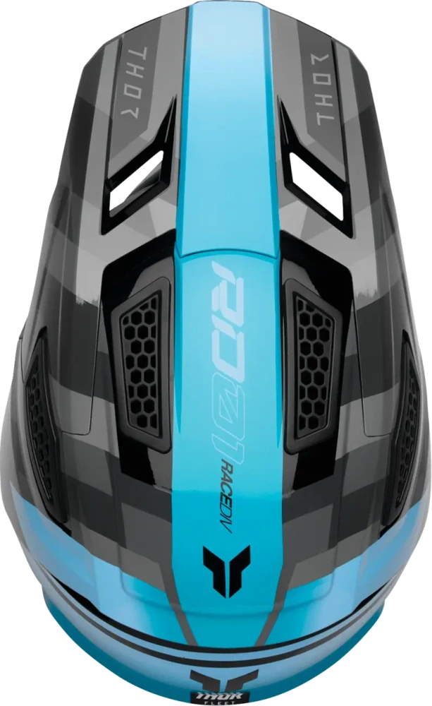 Motokrosová přilba / MX helma THOR FLEET CAMBER barva černá/modrá/šedá