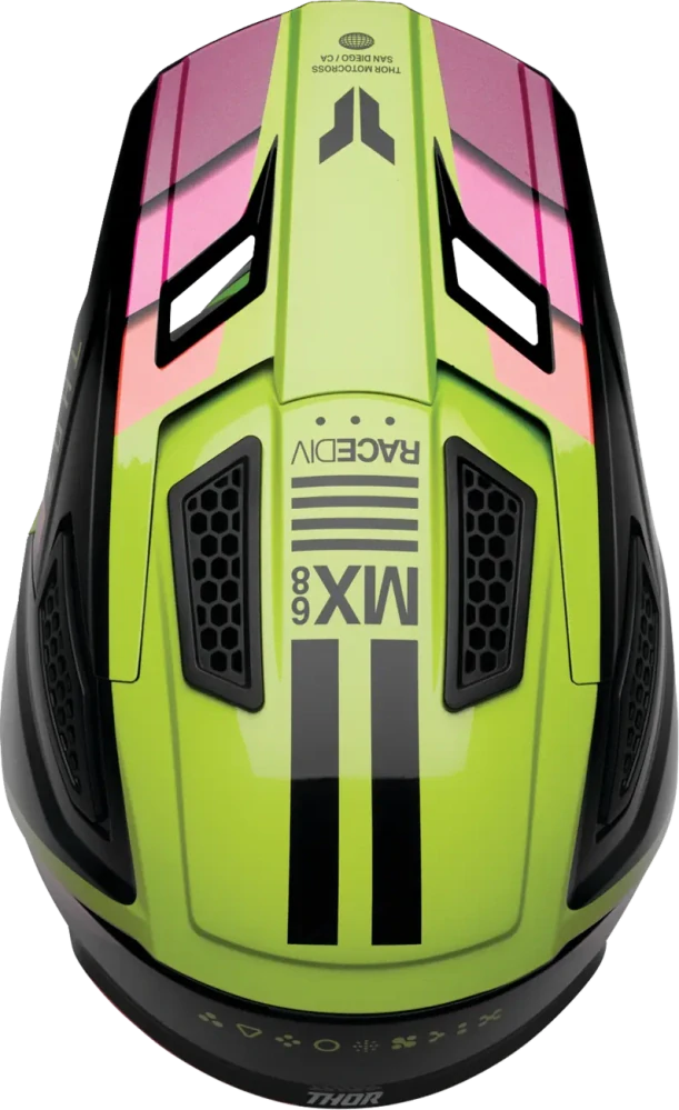 Motokrosová přilba / MX helma THOR FLEET DEFY barva černá/acid