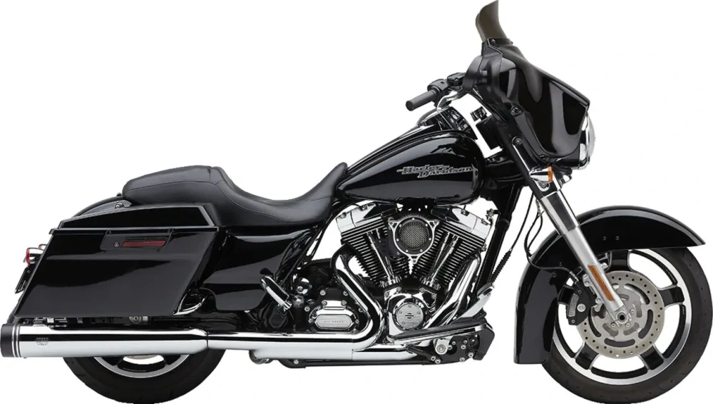 Koncovky výfuku COBRA GEN 2 NEIGHBOR SERIES MUFFLERS 4,5'' pro HARLEY DAVIDSON FLT/ FLHT/ FLHR/ FLHX/ FLTR rok 1999-2016 barva chromová/černé zakončení 