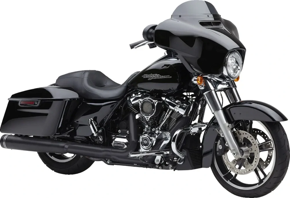 Koncovky výfuku COBRA GEN 2 NEIGHBOR SERIES MUFFLERS 4,5'' pro HARLEY DAVIDSON FLHT/ FLHTK/ FLHR/ FLTRX/ FLTRU/ FLTRK/ FLHX rok 2017-2024 barva černá/chromové linky
