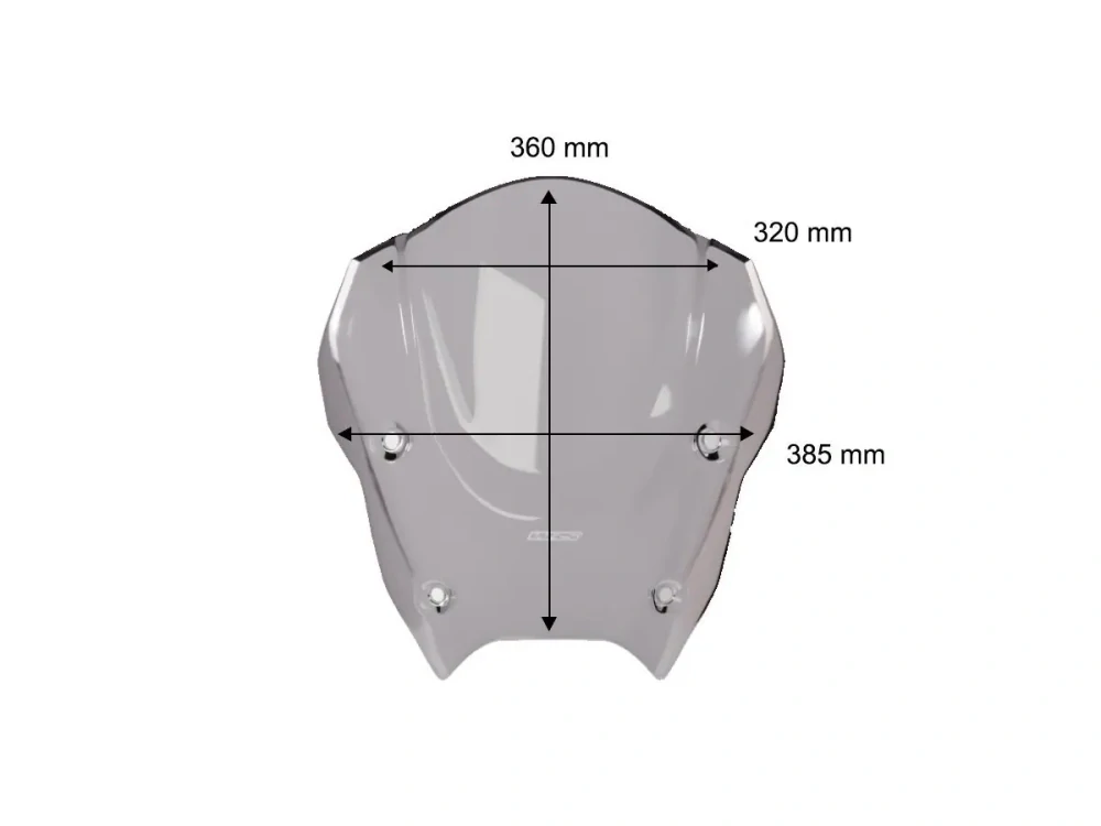 Plexi motocyklu WRS VERZE SPORT pro motocykl BMW R 1300 RS 2025-2026 barva tmavě kouřová, výška plexi 36 cm / o 1,5 cm nižší než originální plexi