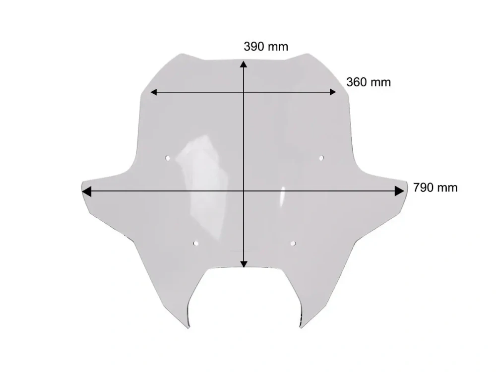 Plexi motocyklu WRS VERZE SPORT pro motocykl BMW R 1300 RT 2025-2026 barva tmavě kouřová, výška plexi 39 cm, oproti originálnímu plexi o 20,5 cm nižší 