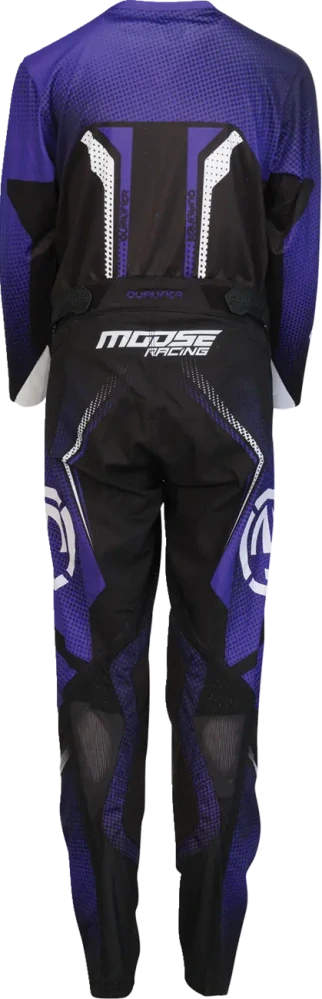 Dětský motokrosový-enduro komplet kalhot a dresu MOOSE OFFROAD QUALIFIER barva černá/bílá/fialová