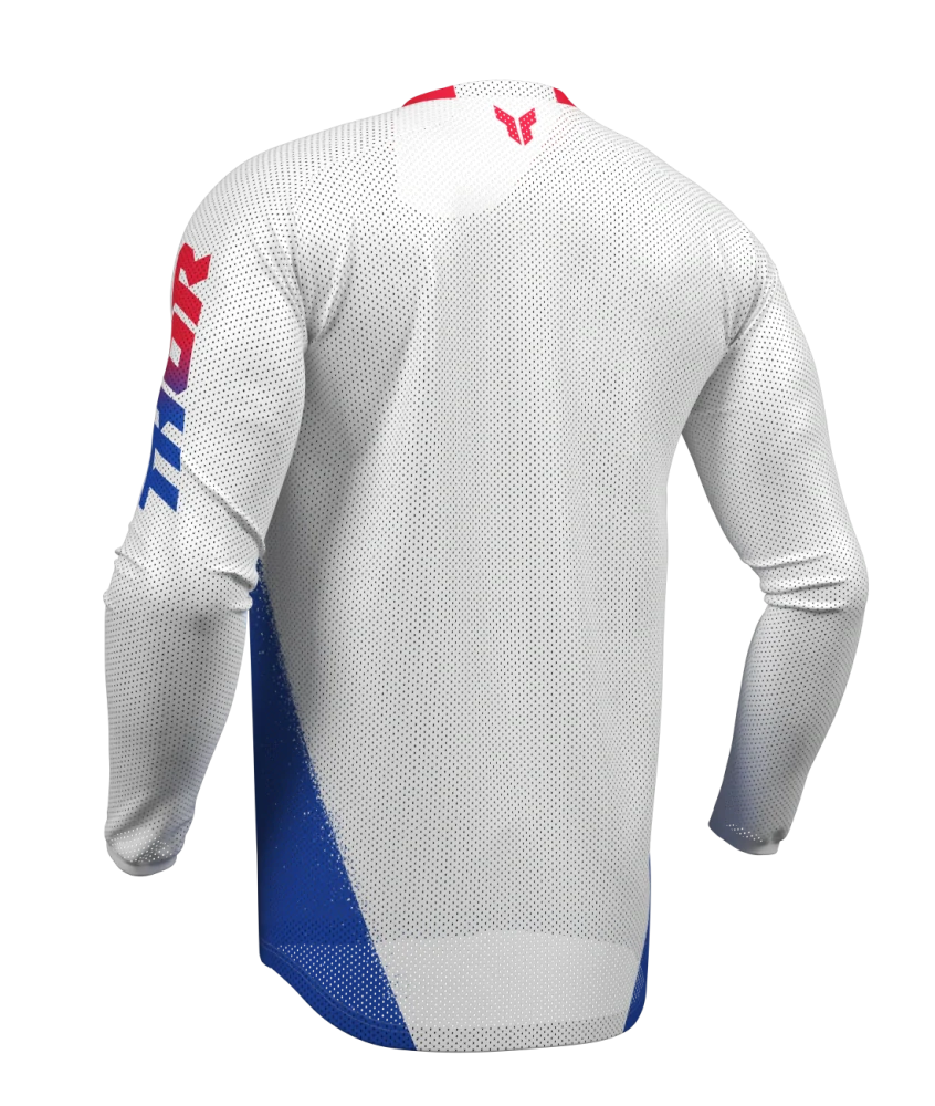 Ventilační motokrosový / enduro dres THOR LAUNCHMODE VENTED AIR DARKSIDE barva bílá/červená/modrá
