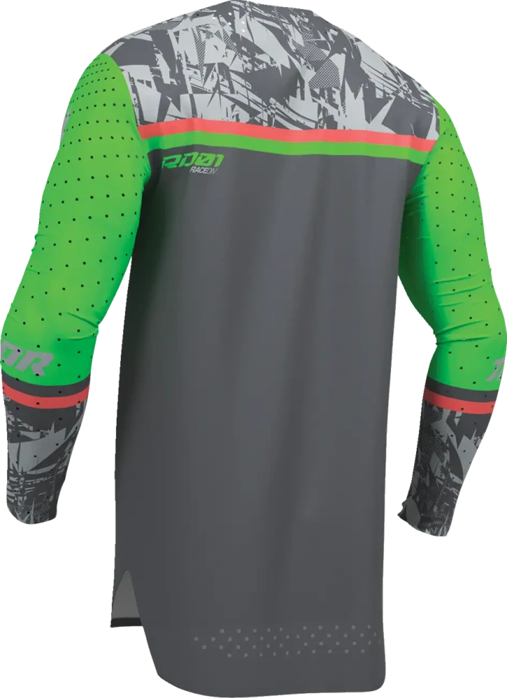 Dětský motokrosový dres THOR SPORTMODE PUNKD barva šedá/zelená