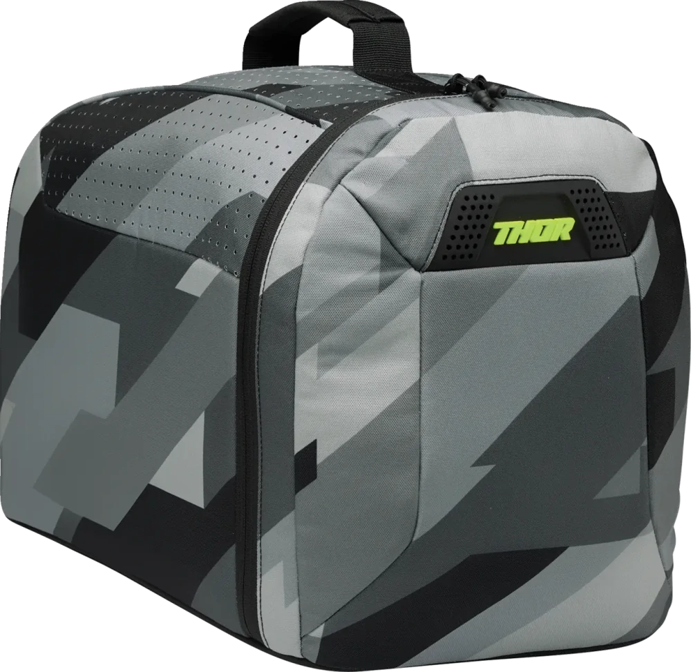 Textilní cestovní taška - cestovní textilní batoh na přepravu přilby THOR  HELMET BAG barva černá/šedá/acid rozměry 40,64 × 25,4 × 30,5 cm (D × Š × V)