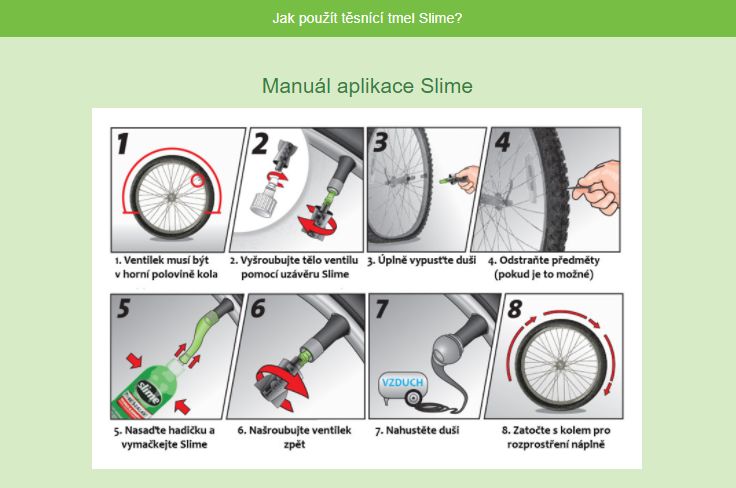 Utěsňovací přípravek pro pneu s duší SLIME TUBE SEALANT obsah 237 ml