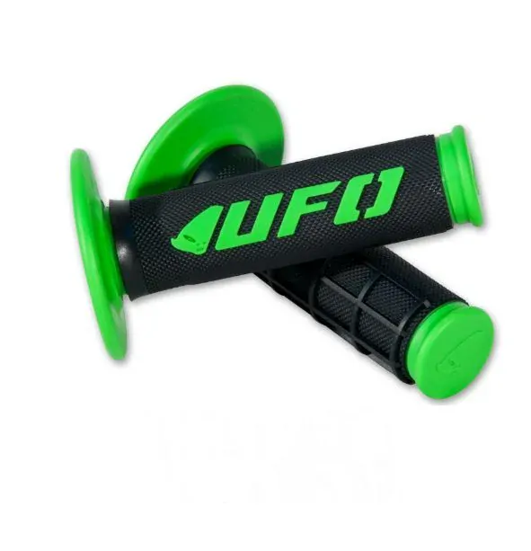Dvouvrtsvé motokrosové gripy MX UFO CHALLENGER barva žlutá/černá 