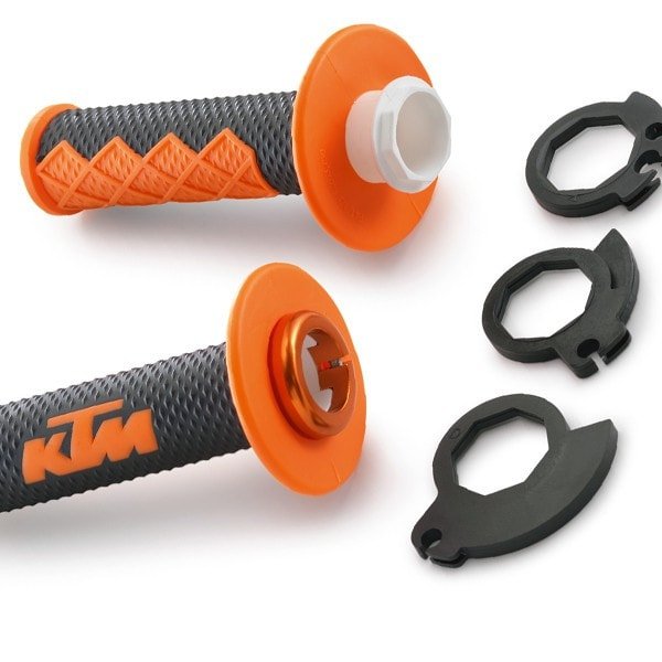 a Motokrosové rukojeti - gripy KTM ODI LOCK ON pro KTM 2T + 4T černá/oranžová