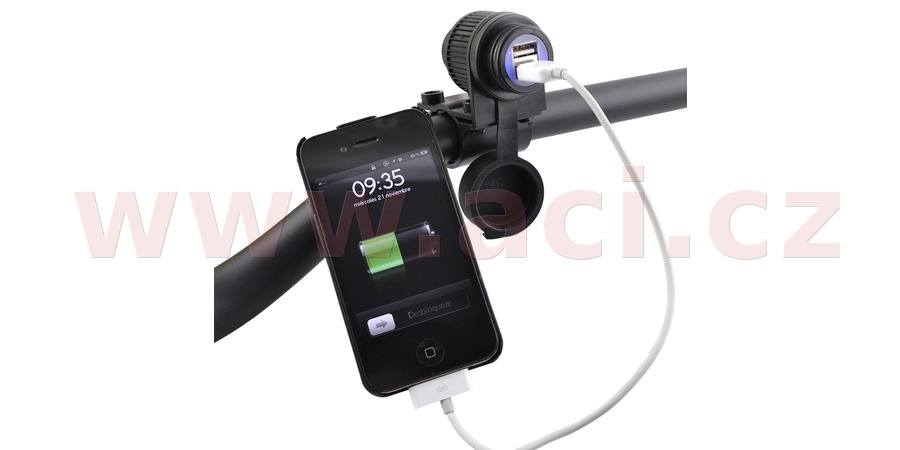 Dvojitá zásuvka USB VICMA 18649 s uchycením na řidítka motocyklu