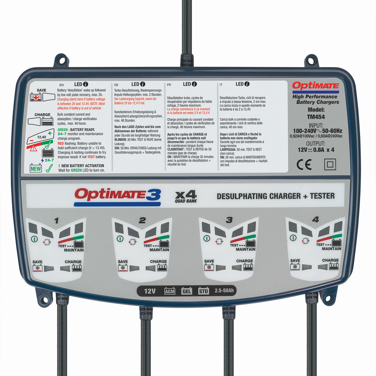 Nabíječka baterií TECMATE OPTIMATE 3 x 4 (12V/0,8A) TM454