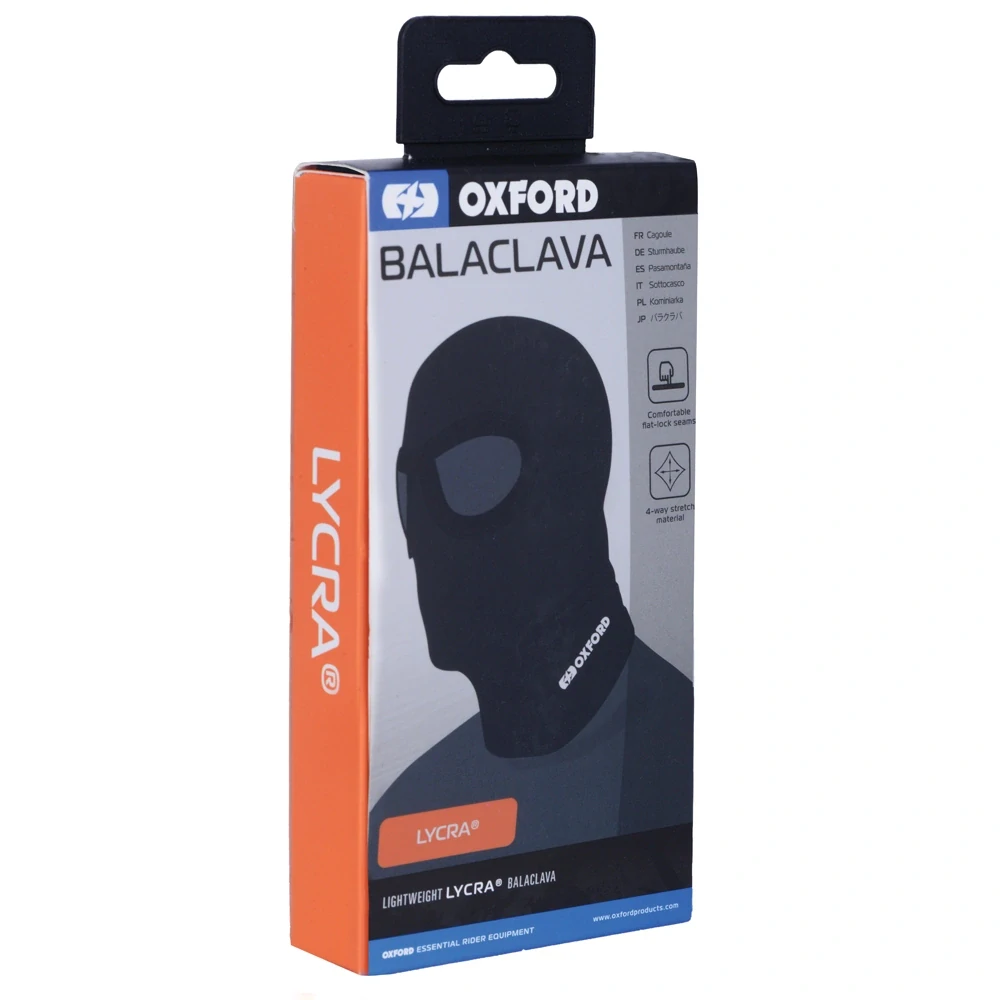 Obličejová kukla s odděleným průzorem pro oči OXFORD Balaclava Lycra® CA010 (černá)