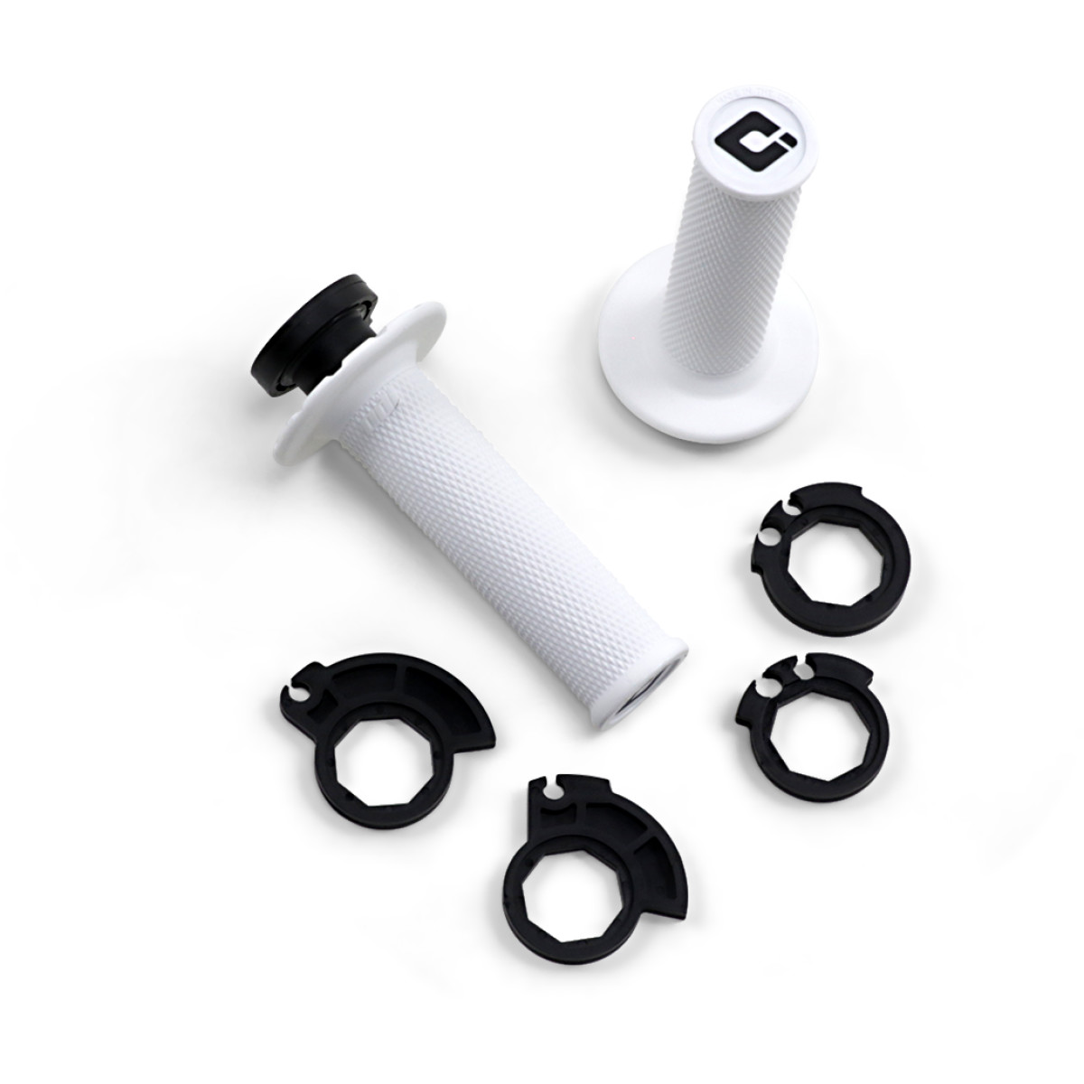 Motokrosové rukojeti - gripy ODI MX V2 LOCKON NOWAFFLE pro 2-takty/4-takty bílé