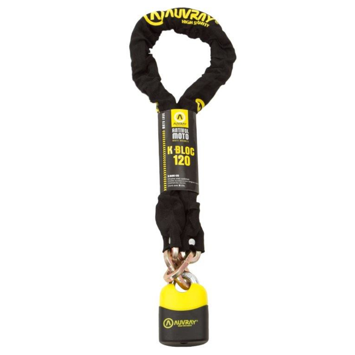 Řetězový zámek motocyklu AUVRAYK-BLOCK CHAIN délka 120 cm  