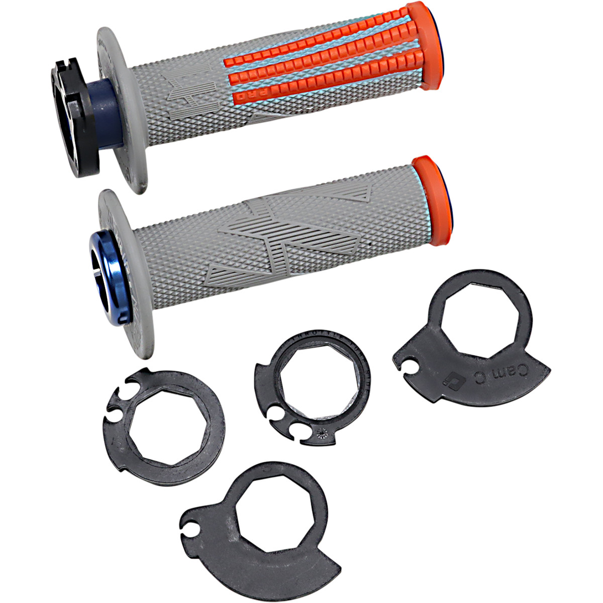a Motokrosové rukojeti - gripy ODI EMIG PRO V2 LOCK-ON 2-TAKTY/4-TAKTY ORANŽOVÁ/ŠEDÁ