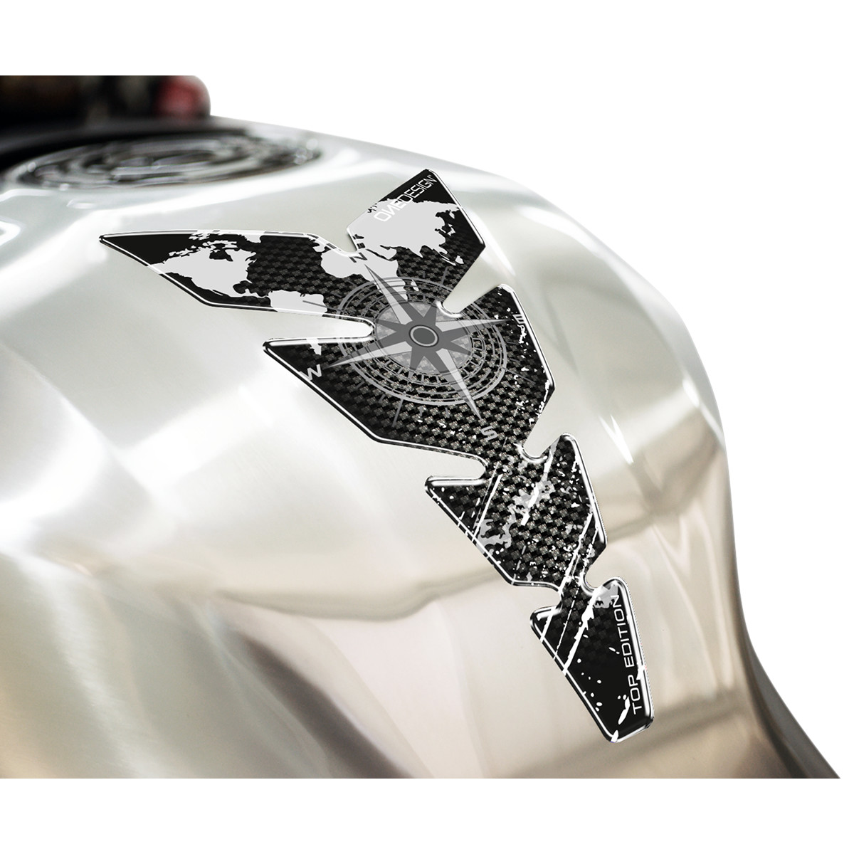 Samolepka - tank pad na nádrž motocyklu ONEDESIGN TANKPAD MOON SLIM COMPASS