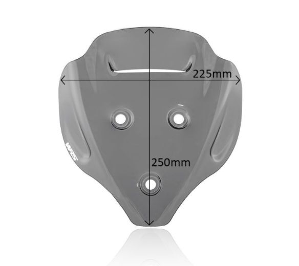 Plexi motocyklu WRS pro DUCATI STREETFIGHTER V4/S rok 2020-2021, barva tmavě kouřová, výška 25 cm, verze sport